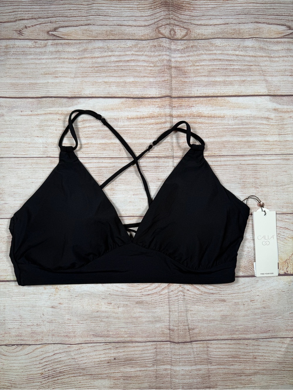 CALIA byβ Carrie Underwood Black Strappy Swim Bikini Top